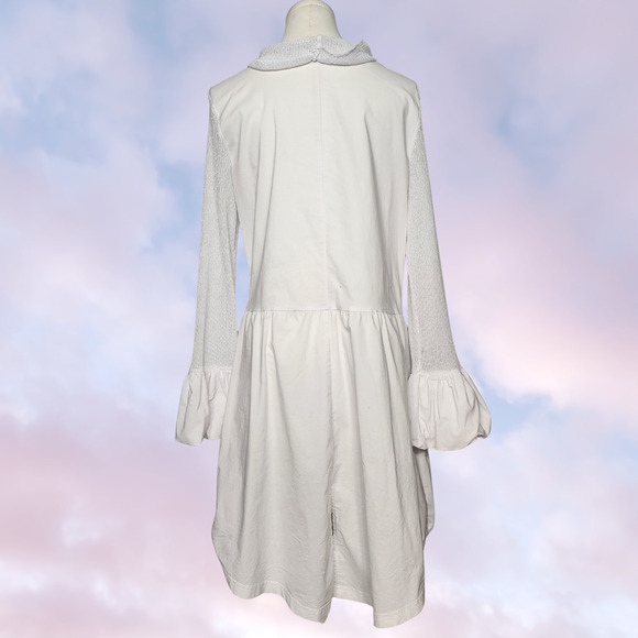 Vtg Vitrin Design White Long Advant Apocalypse Angel Fairy Grunge Puffy Mesh L - Picture 4 of 9